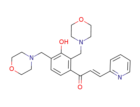 Molecular Structure of 1064288-29-4 ((E)-1-(3-hydroxy-2,4-bis(MorpholinoMethyl)phenyl)-3-(pyridin-2-yl)prop-2-en-1-one)