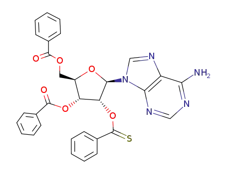 Molecular Structure of 78763-65-2 (3',5'-Di-O-benzoyl-2'-O-thiobenzoyladenosine)