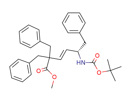 Methyl (S)-2,2-dibenzyl-5-<(tert-butoxycarbonyl)amino>-6-phenyl-(E)-3-hexenoate