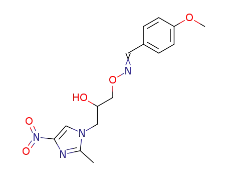 Benzaldehyde, 4-methoxy-,
O-[2-hydroxy-3-(2-methyl-4-nitro-1H-imidazol-1-yl)propyl]oxime