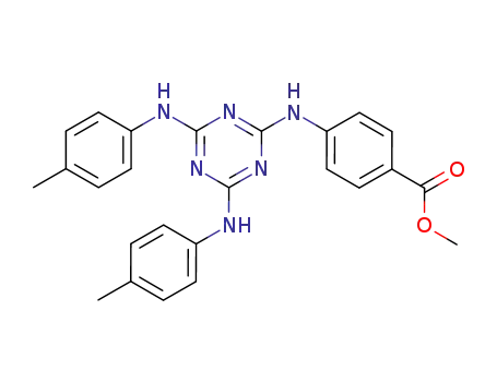 Molecular Structure of 84689-00-9 (4-(4,6-Bis-p-tolylamino-[1,3,5]triazin-2-ylamino)-benzoic acid methyl ester)