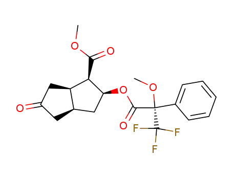 Molecular Structure of 108168-28-1 ((S)-(-)-α-methoxy-α-(trifluoromethyl)pnenylacetyl acid ester of methyl (+)-(1R,2R,3S,5S)-3-hydroxy-7-oxobicyclo<3.3.0>octane-2-carboxylate)