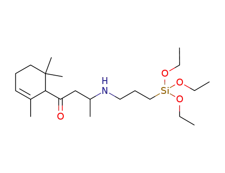 Molecular Structure of 851387-51-4 (1-Butanone,
3-[[3-(triethoxysilyl)propyl]amino]-1-(2,6,6-trimethyl-2-cyclohexen-1-yl)-)