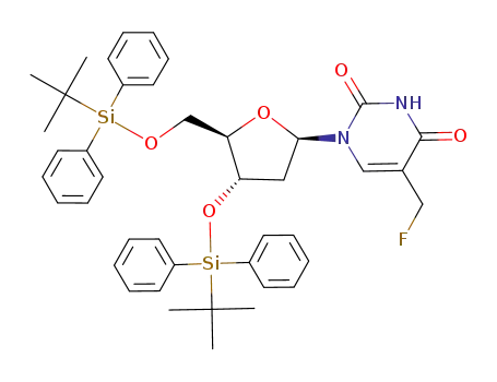 Molecular Structure of 118068-38-5 (3',5'-di-O-(tert-butyldiphenyl)silyl-α-fluorothymidine)