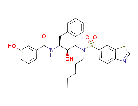 Benzamide,
N-[(1S,2R)-3-[(6-benzothiazolylsulfonyl)pentylamino]-2-hydroxy-1-(phen
ylmethyl)propyl]-3-hydroxy-