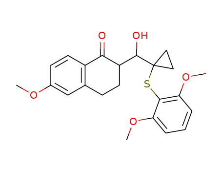 Molecular Structure of 76042-25-6 (2-[{1-[(2,6-dimethoxyphenyl)sulfanyl]cyclopropyl}(hydroxy)methyl]-6-methoxy-3,4-dihydronaphthalen-1(2H)-one)