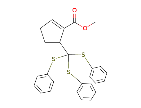 Molecular Structure of 1046427-59-1 (methyl (RS)-5-tris(phenylthio)methylcyclopent-1-enecarboxylate)