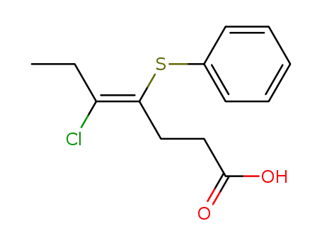 Molecular Structure of 109573-97-9 ((E)-5-chloro-4-phenylthiohept-4-enoic acid)