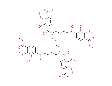 Molecular Structure of 75956-65-9 (Benzoic acid,
4,4'-[6,11-bis[2,3-dimethoxy-4-(methoxycarbonyl)benzoyl]-1,16-dioxo-2,
6,11,15-tetraazahexadecane-1,16-diyl]bis[2,3-dimethoxy-, dimethyl
ester)
