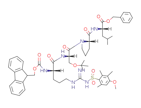 Molecular Structure of 143076-01-1 (Fmoc-Arg(Mtr)-Ser(tBu)-Pro-Leu-OBzl)