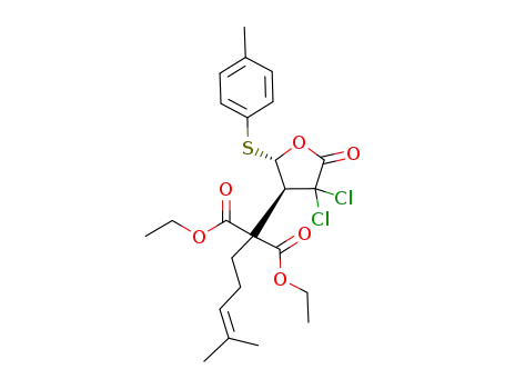 2-((2S,3S)-4,4-Dichloro-5-oxo-2-p-tolylsulfanyl-tetrahydro-furan-3-yl)-2-(4-methyl-pent-3-enyl)-malonic acid diethyl ester