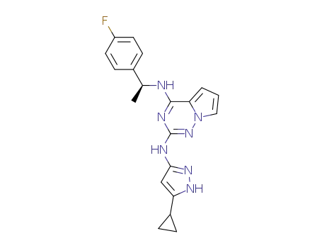 N<sub>2</sub>-(5-cyclopropyl-1H-pyrazol-3-yl)-N<sub>4</sub>-((1S)-1-(4-fluorophenyl)ethyl)pyrrolo[2,1-f][1,2,4]triazine-2,4-diamine