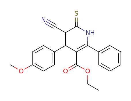 5-Cyano-4-(4-methoxy-phenyl)-2-phenyl-6-thioxo-1,4,5,6-tetrahydro-pyridine-3-carboxylic acid ethyl ester
