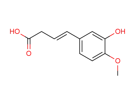Molecular Structure of 98799-44-1 (trans 4-(3-hydroxy-4-methoxyphenyl)but-3-enoic acid)