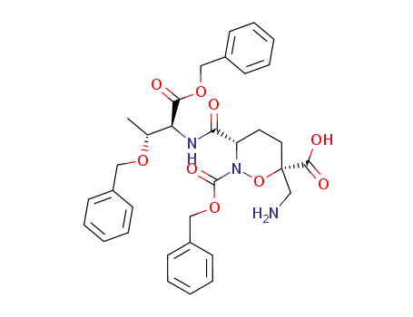N-<(3S,6S)-6-aminomethyl-2-benzyloxycarbonyl-6-carboxyperhydro-1,2-oxazine-3-carbonyl>-O-benzyl-L-threonine benzyl ester