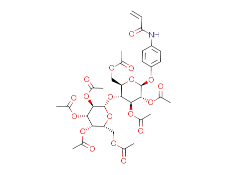 Acetic acid (2S,3R,4S,5R,6R)-3-acetoxy-6-acetoxymethyl-2-(4-acryloylamino-phenoxy)-5-((2S,3R,4S,5S,6R)-3,4,5-triacetoxy-6-acetoxymethyl-tetrahydro-pyran-2-yloxy)-tetrahydro-pyran-4-yl ester