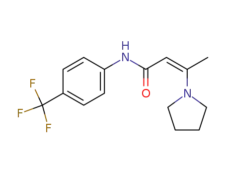 Molecular Structure of 134888-97-4 (2-Butenamide, 3-(1-pyrrolidinyl)-N-[4-(trifluoromethyl)phenyl]-)