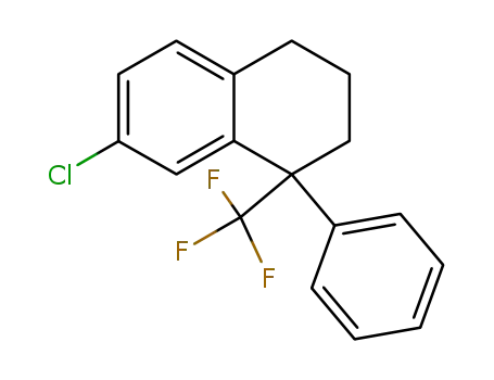 Molecular Structure of 112298-36-9 (Naphthalene, 7-chloro-1,2,3,4-tetrahydro-1-phenyl-1-(trifluoromethyl)-)