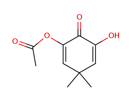 Molecular Structure of 78102-77-9 (2-Acetoxy-6-hydroxy-4,4-dimethyl-2,5-cyclohexadien-1-on)