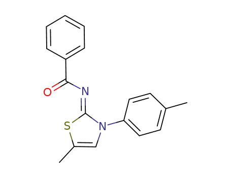Molecular Structure of 1011794-41-4 (N-(5-METHYL-3-P-TOLYL-3H-THIAZOL-2-YLIDENE)-BENZAMIDE)