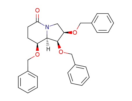 (1S,2R,8S,8aR)-1,2,8-tris(benzyloxy)-octahydro-5-indolizinone
