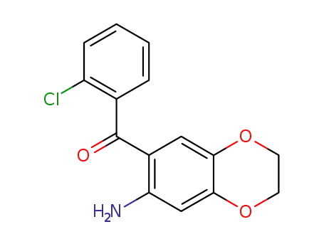 Molecular Structure of 164526-16-3 ((7-AMINO-2,3-DIHYDRO-BENZO[1,4]DIOXIN-6-YL)-(2-CHLORO-PHENYL)-METHANONE)