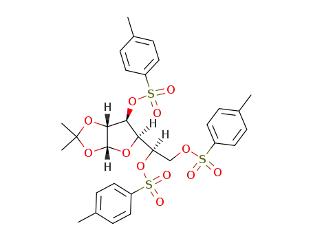 Molecular Structure of 7022-86-8 (1,2-O-(1-methylethylidene)-3,5,6-tris-O-[(4-methylphenyl)sulfonyl]hexofuranose)