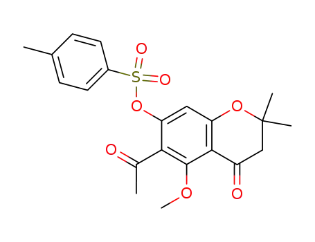 Molecular Structure of 124360-58-3 (6-acetyl-5-methoxy-2,2-dimethyl-7-tosyloxy-4-chromanone)