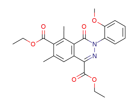 Molecular Structure of 94569-01-4 (1,6-Phthalazinedicarboxylic acid,
3,4-dihydro-3-(2-methoxyphenyl)-5,7-dimethyl-4-oxo-, diethyl ester)
