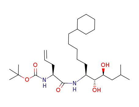 Molecular Structure of 770732-16-6 ({(S)-1-[(1S,2R,3S)-1-(5-Cyclohexyl-pentyl)-2,3-dihydroxy-5-methyl-hexylcarbamoyl]-but-3-enyl}-carbamic acid tert-butyl ester)