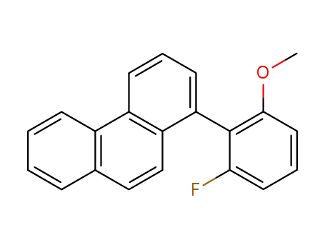Molecular Structure of 146746-64-7 (1-(2-fluoro-6-methoxyphenyl)phenanthrene)