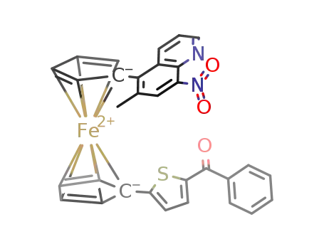 1-(6-methyl-8-nitroquino-5-yl)-1'-(5-benzoylthien-2-yl)ferrocene