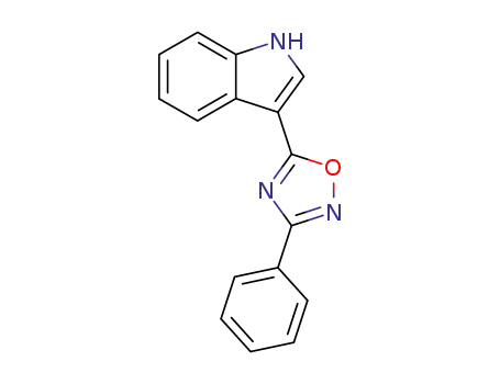 Molecular Structure of 82075-97-6 (1H-Indole, 3-(3-phenyl-1,2,4-oxadiazol-5-yl)-)