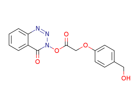 Molecular Structure of 119767-85-0 (Acetic acid, [4-(hydroxymethyl)phenoxy]-,
4-oxo-1,2,3-benzotriazin-3(4H)-yl ester)