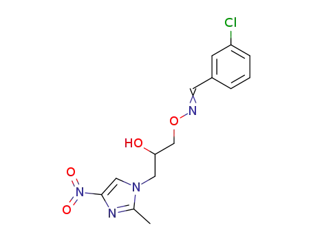 Benzaldehyde, 3-chloro-,
O-[2-hydroxy-3-(2-methyl-4-nitro-1H-imidazol-1-yl)propyl]oxime