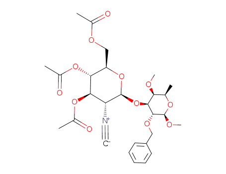methyl 2-O-benzyl-6-deoxy-4-O-methyl-3-O-(3,4,6-tri-O-acetyl-2-deoxy-2-isocyano-β-D-glucopyranosyl)-β-D-galactopyranoside