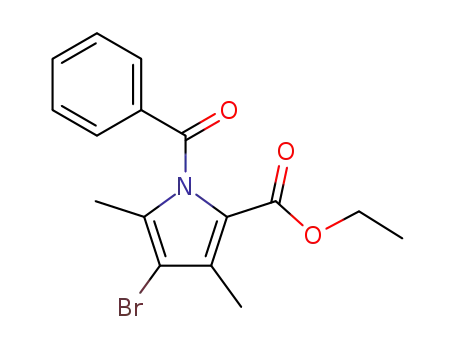 Molecular Structure of 73652-60-5 (1-benzoyl-4-bromo-2-ethoxycarbonyl-3,5-dimethylpyrrole)