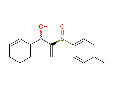Molecular Structure of 128176-15-8 (1-Cyclohex-2-enyl-2-((S)-toluene-4-sulfinyl)-prop-2-en-1-ol)
