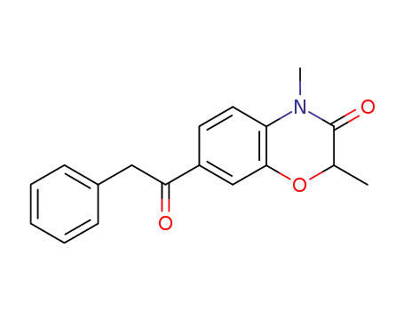 Molecular Structure of 135420-26-7 (2,4-dimethyl-7-(phenylacetyl)-2H-1,4-benzoxazin-3(4H)-one)
