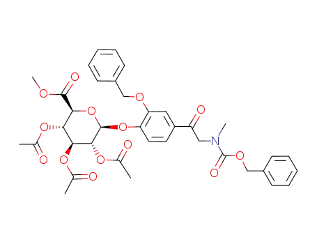 Molecular Structure of 106148-97-4 (3-O-benzyl-N-benzyloxycarbonyladrenalone 4-O-<β-(triacetyl-glucuronide methylester)>)