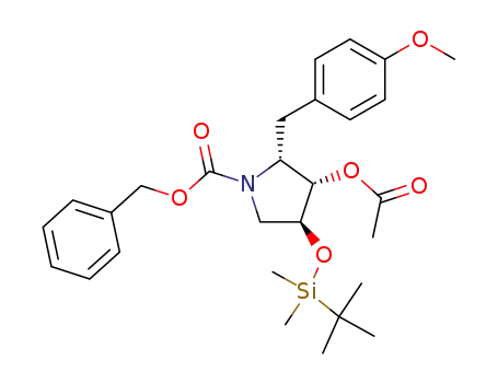 (2R,3S,4S)-3-acetoxy-N-(benzyloxycarbonyl)-2-(4-methoxybenzyl)-4-<(tert-butyldimethylsilyl)oxy>pyrrolidine
