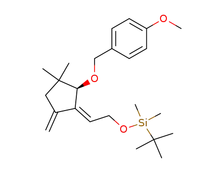 tert-Butyl-{2-[(R)-2-(4-methoxy-benzyloxy)-3,3-dimethyl-5-methylene-cyclopent-(Z)-ylidene]-ethoxy}-dimethyl-silane