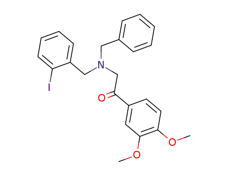 Molecular Structure of 142818-12-0 (2-[Benzyl-(2-iodo-benzyl)-amino]-1-(3,4-dimethoxy-phenyl)-ethanone)