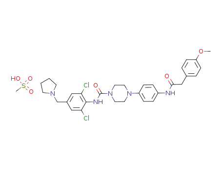 CH<sub>4</sub>O<sub>3</sub>S*C<sub>31</sub>H<sub>35</sub>Cl<sub>2</sub>N<sub>5</sub>O<sub>3</sub>