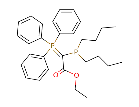 Molecular Structure of 75466-49-8 (Acetic acid, (dibutylphosphino)(triphenylphosphoranylidene)-, ethyl
ester)