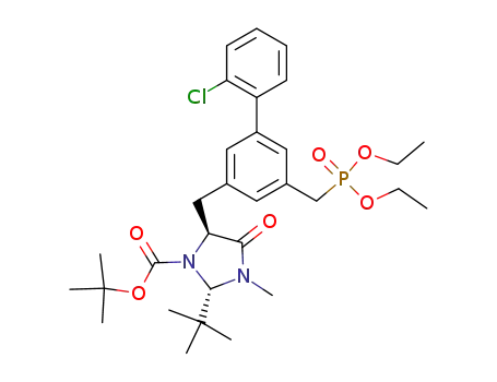 1,1-dimethylethyl (2S,5S)-5-<<2'-chloro-5-<(diethoxyphopsphoryl)methyl>(1,1'-biphenyl)-3-yl>methyl>-2-(1,1-dimethylethyl)-3-methyl-4-oxoimidazolidine-1-carboxylate
