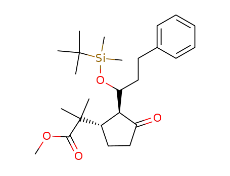 2-{(1S,2S)-2-[1-(tert-Butyl-dimethyl-silanyloxy)-3-phenyl-propyl]-3-oxo-cyclopentyl}-2-methyl-propionic acid methyl ester