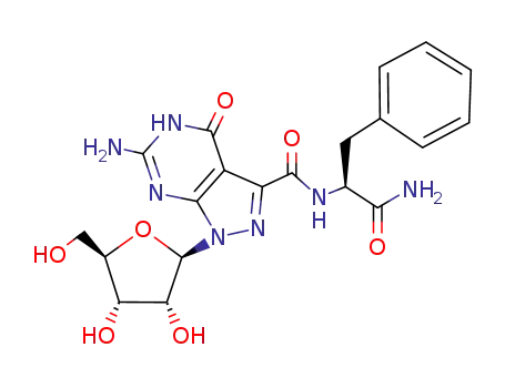 N-<(6-amino-1-β-D-ribofuranosyl-4,5-dihydro-4-oxo-pyrazolo<3,4-d>pyrimidin-3-yl)carbonyl>-L-phenylalanine amide