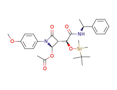 (3R,4R)-4-acetoxy-3-<(1S)-1-t-butyldimethylsilyloxymethyl-1-((1S)-1-phenylethylaminocarbonyl)>-1-(4-methoxyphenyl)azetidin-2-one