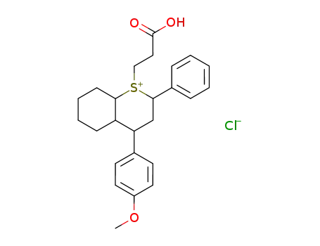 Molecular Structure of 84761-63-7 (S-(2-Carboxyethyl)-3-phenyl-5-(4-methoxyphenyl)-2-thioniabicyclo<4.4.0>decane chloride hydrate)